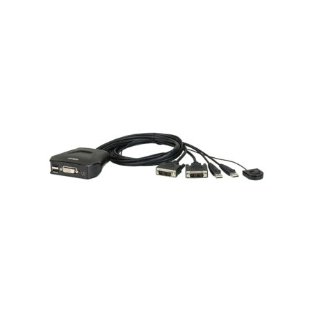 2-Port USB DVI Cable KVM Switch with Remote Port Selector  CS22D