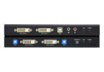 USB DVI Dual View Cat 5 KVM Extender (1024 x 768@60m) - CE604