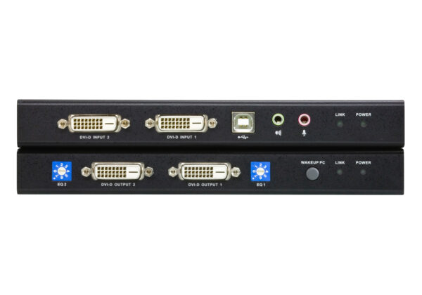 USB DVI Dual View Cat 5 KVM Extender (1024 x 768@60m) - CE604