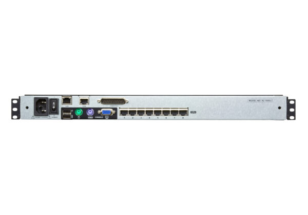 1-Local/Remote Shared Access 8-Port Multi-Interface Cat 5 Dual Rail LCD KVM over IP switch - KL1508Ai