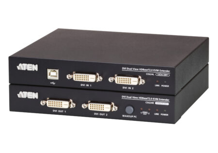 USB DVI Dual View HDBaseT™ 2.0 KVM Extender (1920 x 1200 @100 m) - CE624