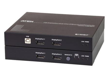 USB DisplayPort Dual View HDBaseT™ 2.0 KVM Extender (4K@100m for Single View) - CE924