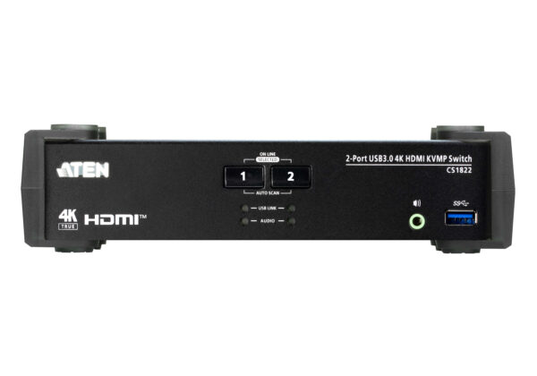 2-Port USB 3.0 4K HDMI KVMP™ Switch with Audio Mixer Mode - CS1822