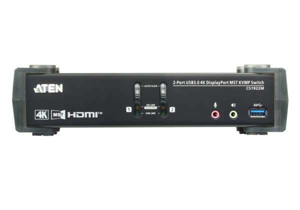 2-Port USB 3.0 4K DisplayPort MST KVMP™ Switch (Cables included) - CS1922M