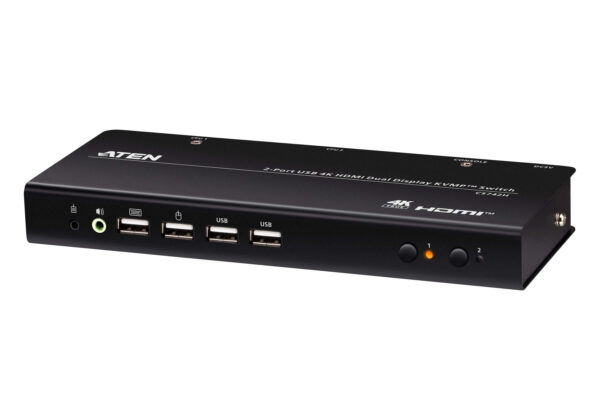 2-Port USB 4K HDMI Dual-Display KVMP™ Switch (Cables included) - CS742H