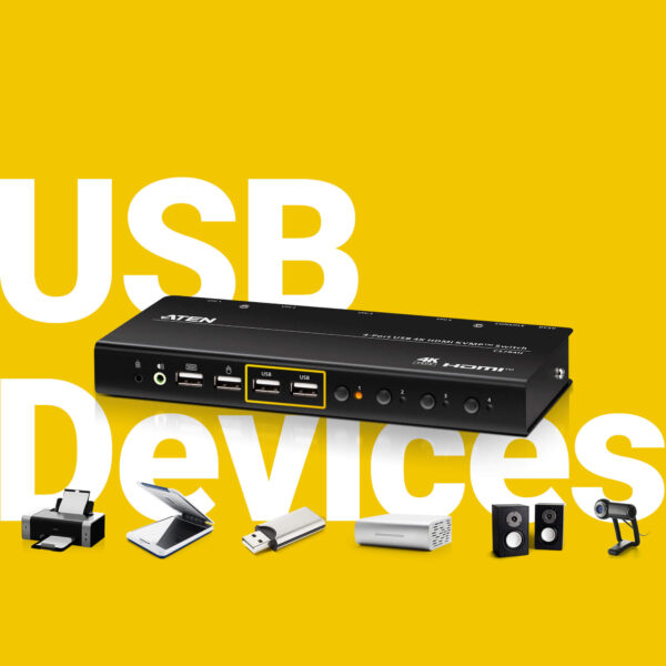 4-Port USB 4K HDMI KVMP™ Switch (Cables included) - CS784H