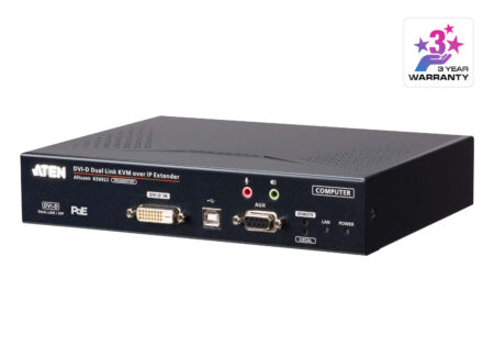 2K DVI-D Dual-Link KVM over IP Transmitter with Dual SFP & PoE - KE6922T