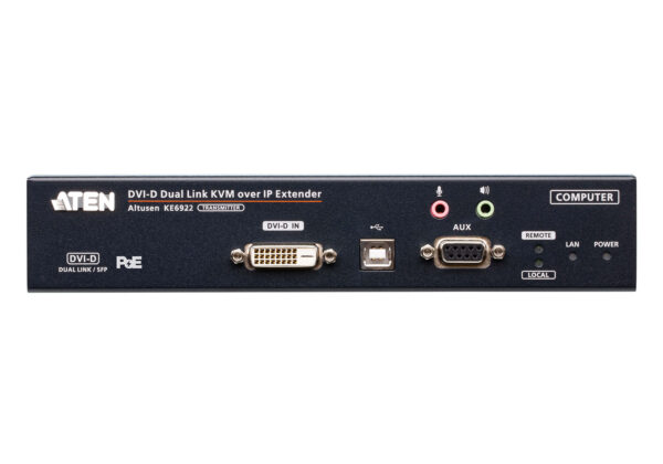 2K DVI-D Dual-Link KVM over IP Transmitter with Dual SFP & PoE - KE6922T