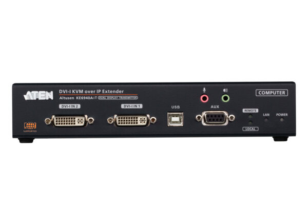 DVI-I Dual Display KVM over IP Transmitter with Internet Access - KE6940AiT