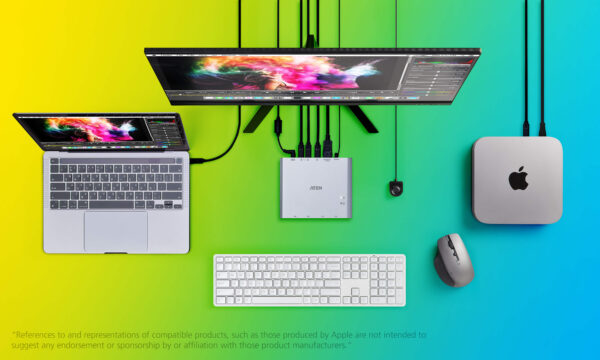 2-Port 4K DisplayPort USB-C KVM Switch with Power Pass-through | Duo Flex (8K, USB 3.2 / 4.0, Thunderbolt 4 Compatible) - US3311